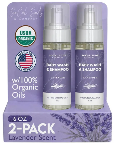 Miniatura 13 de SoCal Suds & Company Champú y gel de baño orgánico 2 en 1 para bebés y gel de baño, jabón de Castilla, jabón corporal suave y champú para pieles