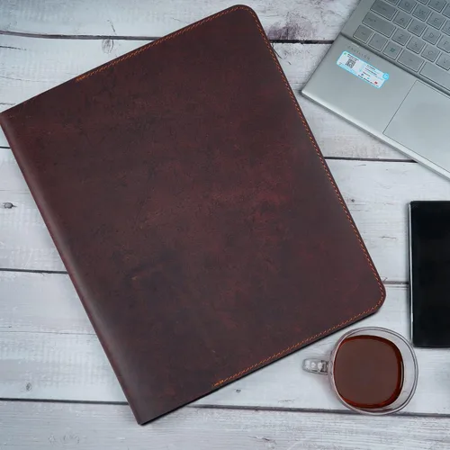 Miniatura 7 de Funda de cuero de grano completo resistente (8.5 x 11 pulgadas), Cahier XXL recargable, Cuaderno espiral recargable (8.5 x 11 pulgadas), Funda
