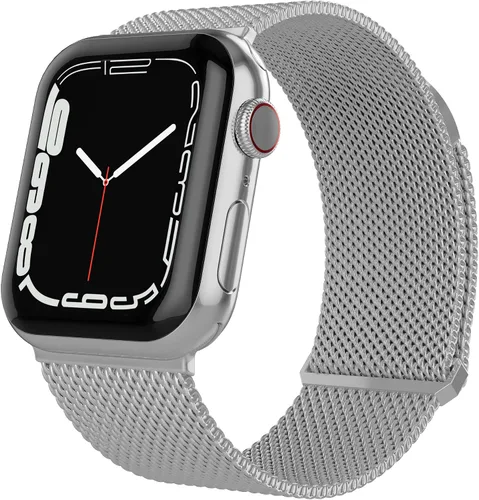 Miniatura 7 de TALK WORKS - Correa de reloj extensible compatible con la serie Apple Watch, cierre magnético, correa de malla de acero inoxidable de ajuste cómodo