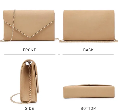 Miniatura 3 de Bolsos de mano Dasein para mujer, de ante sintética, para noche, formales para fiestas, bodas, cócteles, graduación