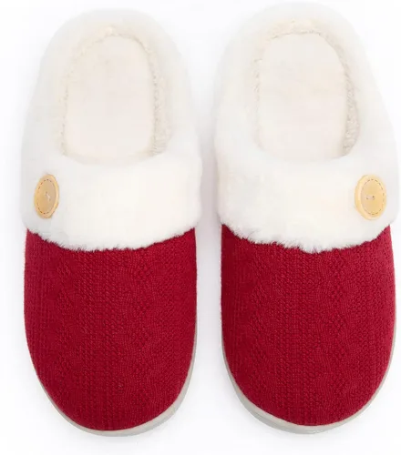 Miniatura 5 de Chantomoo Womens Slipper Warm Comfy Memory Foam House Slippers Knitted Shoes Faux Fur Lined Anti-Skid Rubber Sole Bedroom Cozy Indoor Outdoor