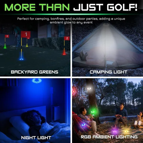 Miniatura 8 de KINGTOP Luz de hoyo de golf LED recargable - Impermeable, lente de iluminación enfocada, control remoto, perfecta para práctica nocturna de golf