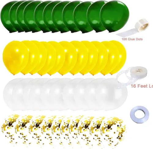 Miniatura 4 de Decoraciones de fiesta de graduación verde y amarillo 2026/decoraciones de graduación verde amarillo clase de 2026/globos verdes amarillos/ globo