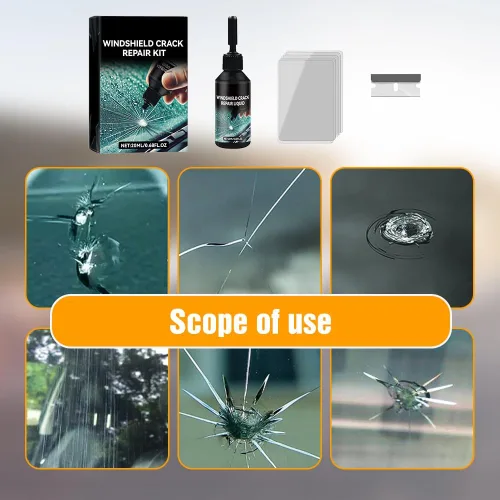 Miniatura 3 de Kit de reparación de grietas de parabrisas de 2 piezas, kit de reparación de grietas de vidrio 2025, kit de reparación de grietas de parabrisas