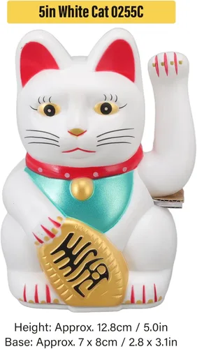 Miniatura 2 de Lucky Fortune Cat, gato de la suerte japonés con brazo agitado, figura de gato de buena suerte de Feng Shui, funciona con pilas, adorno