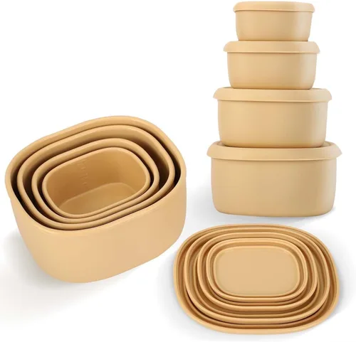 Miniatura 13 de 8 piezas recipientes de bocadillos de silicona de 10 oz para niños, pequeños recipientes de alimentos con tapas, contenedor de frutas para el 8 pza