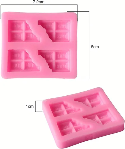 Miniatura 3 de 2 moldes de silicona con forma de chocolate para hacer dulces de fondant, moldes de chocolate, piruletas, postres, cubitos de hielo, goma, jabón