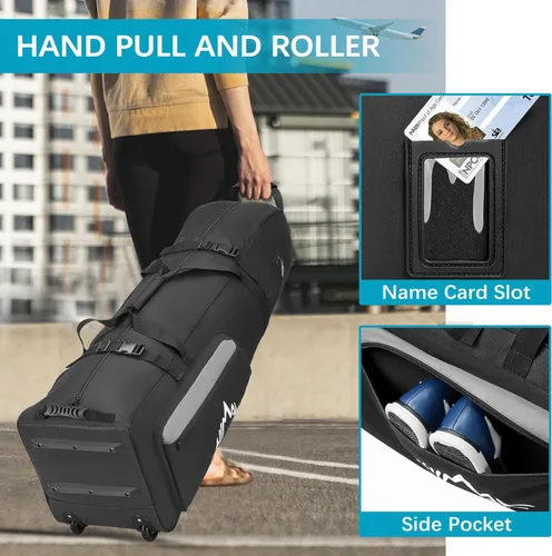 Miniatura 6 de Himal Outdoors Soft-Sided Golf Travel Bag with Wheels - Heavy Duty 600D Polyester Oxford Wear-Resistant, Excellent Zipper Universal