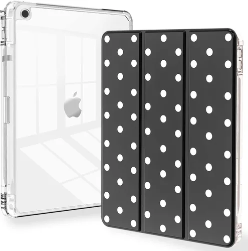 Miniatura 21 de Feams Funda para iPad de 9ª generación, funda triple para iPad 10.2, cubierta trasera transparente con soporte para lápiz y apagado Ángel