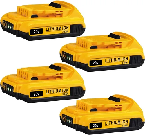 Paquete de 4 baterías de repuesto DCB203 para DEWALT 20V MAX, 3.0-Ah, compatible con herramientas eléctricas inalámbricas Dewalt de 20 voltios