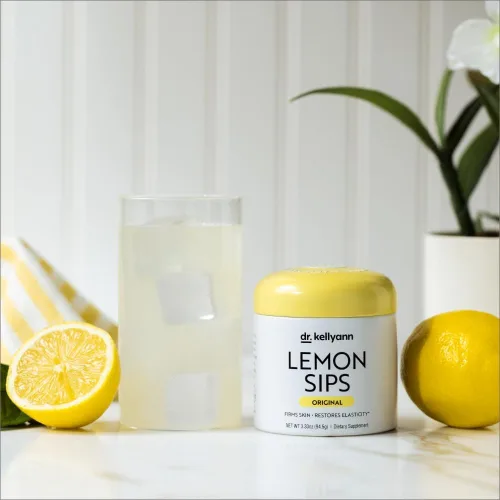Miniatura 4 de Dr. Kellyann Lemon Sips, Mezcla para bebida cítrica (21 porciones) Rehidrata, Desintoxica, Revitaliza, Sin azúcar, Sin grasa, Sin OMG, Hidrata