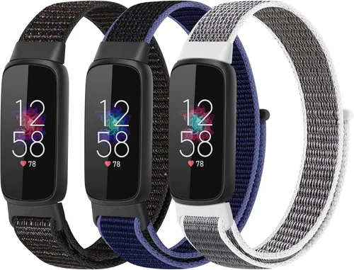 Miniatura 13 de Correas de nailon compatibles con correas Fitbit Luxe, correas deportivas de tela transpirable ajustable Solo Loop, pulsera de repuesto suave