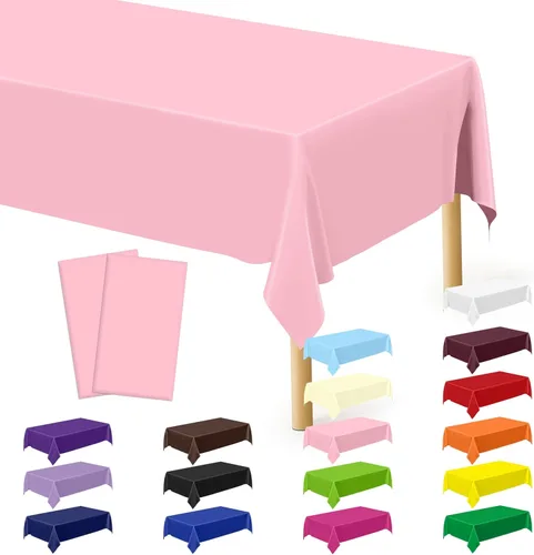 Miniatura 59 de Suministros de regreso a clases, 2 manteles de 108 x 54 pulgadas, manteles desechables coloridos para el primer día de escuela, rectangular