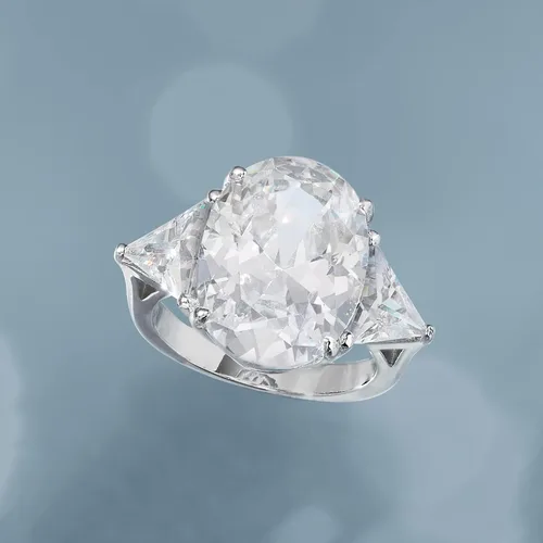 Miniatura 6 de Ross-Simons 10.00 ct. t.w. Oval and Trillion-Cut CZ Ring in Sterling Silver