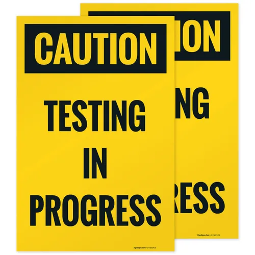 Miniatura 7 de Caution Testing in Progress Sidewalk Sign Kit, 10x16 Inches, Replacement Panels (2 Pack) Thick HDPS Plastic, Made in USA by Sigo Signs