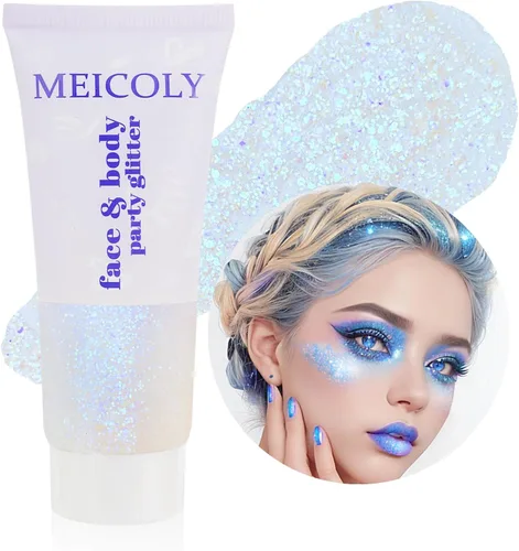 Miniatura 11 de MEICOLY Purpurina corporal roja, blanca y azul, accesorios del 4 de julio, purpurina para el cabello para niños, atuendos del 4 de julio