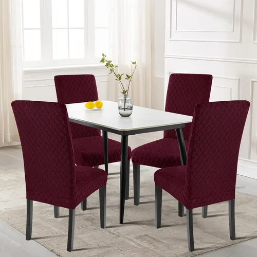 Miniatura 2 de SearchI Juego de 2 fundas elásticas para sillas Parsons de comedor, fundas elásticas con estampado de elastano, extraíbles, lavables, fundas