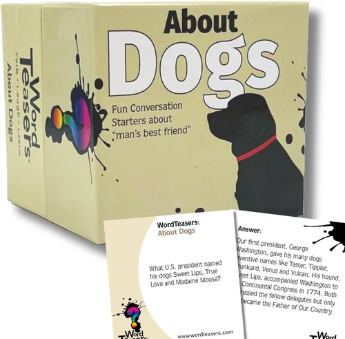 ? WORD TEASERS Acerca de los perros - Divertido y divertido juego de preguntas para perros para niños y adultos - Juego de inicio de conversación