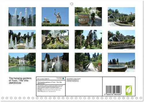 Miniatura 2 de The Hanging Gardens of Tivoli - The Villa d'Este (calendario mensual de pared 2024 11.7 x 16.5 pulgadas (abierto)), calendario de 14 meses CALVENDO