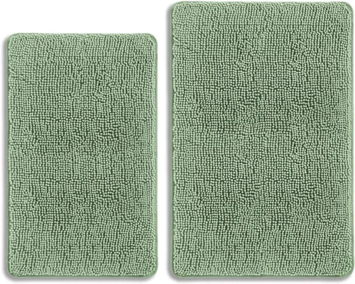 Miniatura 668 de Alfombra de baño pequeña de 12 x 18 pulgadas, lavable y absorbente, antideslizante, alfombra de baño de felpilla gruesa y suave para baño, ducha