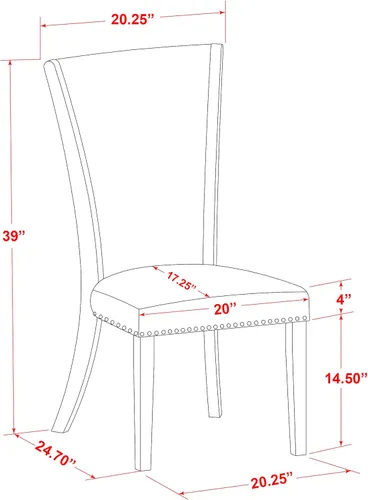 Miniatura 15 de East West Furniture I2VE5-703 - Juego de mesa y sillas de cocina de 5 piezas, incluye una mesa de comedor redonda con pedestal y 4 sillas de comedor