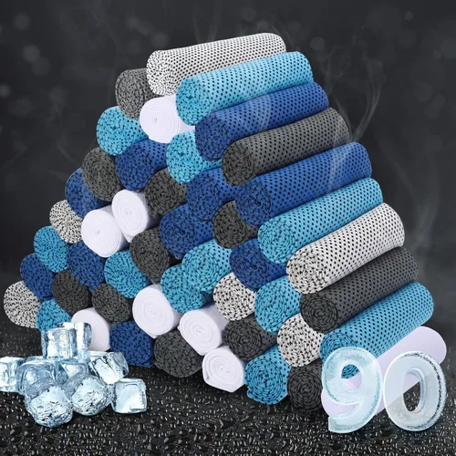 Miniatura 32 de Honoson Toalla de enfriamiento a granel – Toallas frescas para cuello y cara, microfibra transpirable y deportiva para gimnasio, yoga, viajes, Rosa