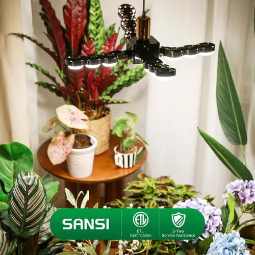 Miniatura 7 de SANSI Luz de cultivo para plantas de interior, 80 W, 8000 lúmenes, luz de espectro completo PPFD de alto espectro con temporizador remoto