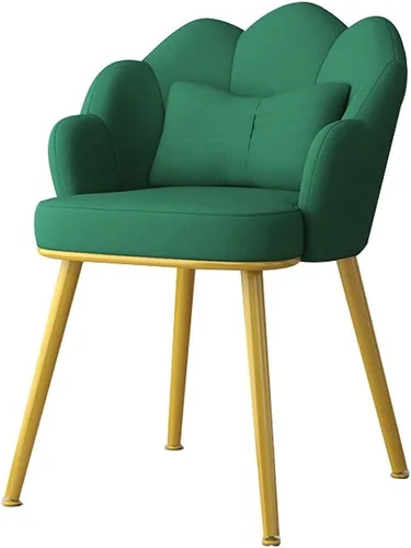 Modern Dining Chair Modern Leather Dining Chairs,Dressing Table Chair with Metal Chair Legs Kitchen Bedroom Marriage Room Balcony Sofa Chair-Green