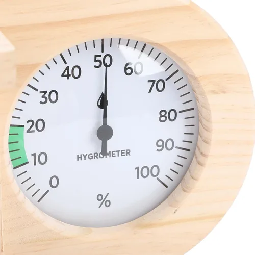 Miniatura 8 de Wooden Sauna Thermometer Hygrometer, Wall Mount Temperature Humidity with Color Zones Dual Glass Dial for Spa Relaxation Room
