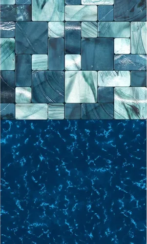 Blue Wave Emerald Coast - Revestimiento redondo superpuesto de 24 pies para piscinas de pared de acero sobre el suelo, vinilo de calibre estándar
