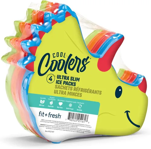 Miniatura 8 de Fit & Fresh Cool Coolers - bolsas de hielo delgadas para loncheras, bolsas y hieleras, formas acuáticas para niños Mariposa (4 unidades)