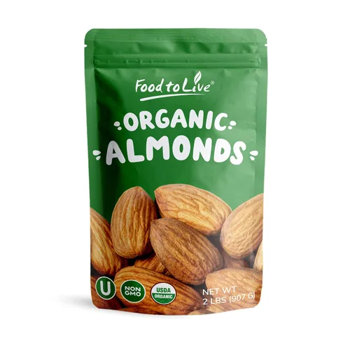 Miniatura 11 de Food to Live Almendras tostadas secas orgánicas, 16 libras, sin OMG, sin sal, veganas, keto, paleo, kosher, a granel, alto en proteínas, fibra