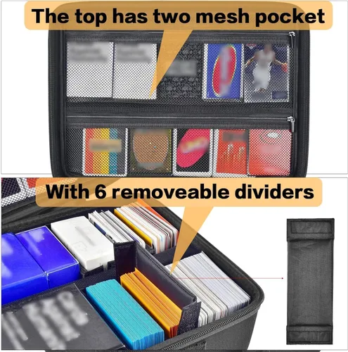 Miniatura 3 de Caja de almacenamiento para más de 2700 tarjetas, organizador de viaje compatible con TCG/para Topps Baseball Sports/para C.A.H/UNO/para MTG