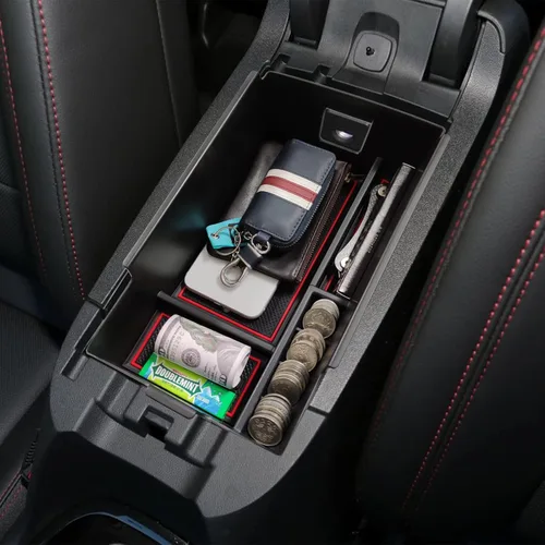 EDBETOS Organizador de consola central compatible con accesorios Chevy Equinox 2018 2019 2020 2021 2022 2023 2024 Bandeja de inserción interior Rojo