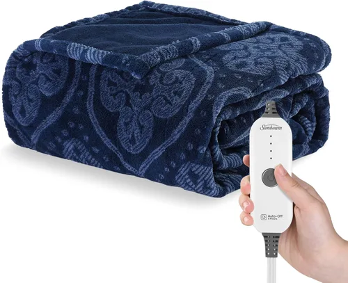 Miniatura 22 de Manta eléctrica térmica Sunbeam Royal Luxe de microfelpa, 12 ajustes de calor, apagado automático seleccionable de 12 horas, calentamiento rápido
