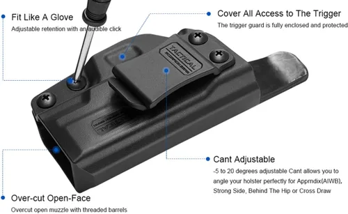 Miniatura 5 de Tactical Scorpion Gear Polímero oculto (IWB) Inclinación y retención Funda interior de los pantalones: se adapta a Taurus Millennium G2 PT111