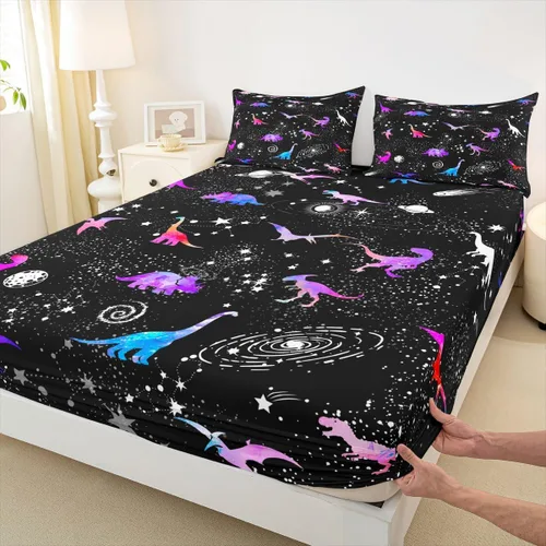 Miniatura 25 de Erosebridal Monster Bedding - Juego de sábanas de tamaño individual con diseño de dragón mágico para niños y hombres, juego de cama ajustable