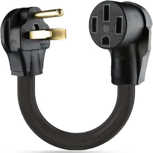 Cable adaptador de conector EV NEMA 6-50P a 14-50R - Certificado UL, enchufe macho de toma de secadora de 3 clavijas de 250V a conector hembra de 4