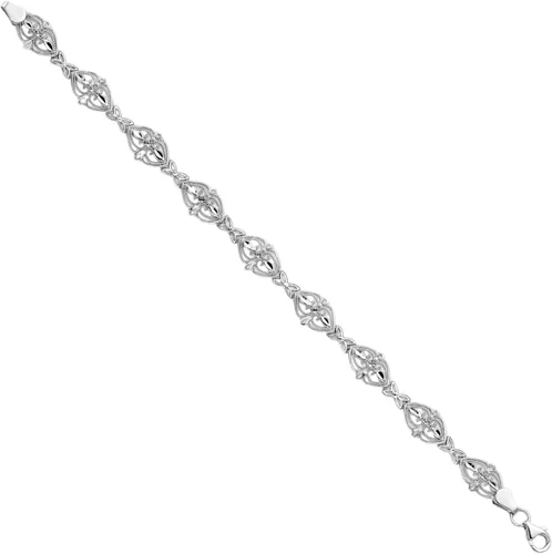 Miniatura 3 de IceCarats Pulsera de cadena de oro blanco de 14 quilates, Oro blanco, No es una piedra preciosa