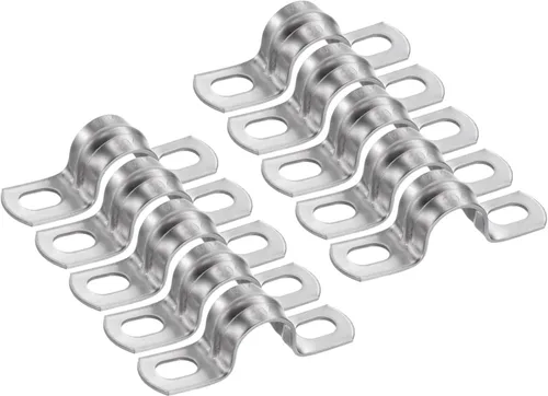 Miniatura 23 de HARFINGTON 10 abrazaderas de conducto de 5/16 pulgadas y 0.315 in, abrazadera de tubo M8 U, correa de tubo rígida de acero inoxidable, soporte