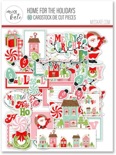 Miniatura 5 de Troqueles de papel - Hogar para las fiestas - para Santa Nochebuena - Más de 60 troqueles de cartulina para álbumes de recortes - por Miss Kate