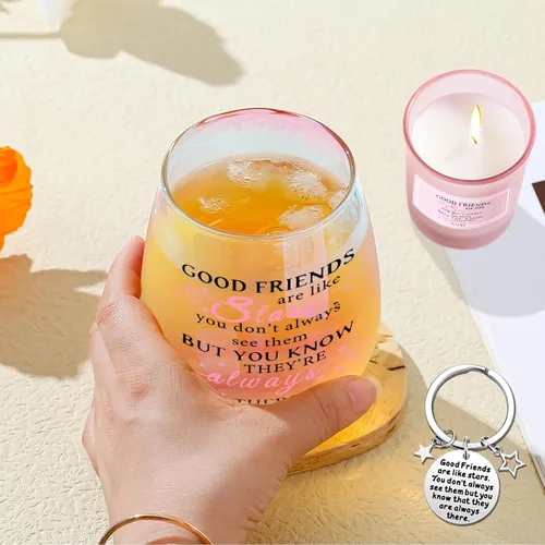 Miniatura 3 de Yalucky Regalos de amistad para mujeres, copas de vino, regalos de cumpleaños personalizados para amigos, hombres, regalos especiales para amigos