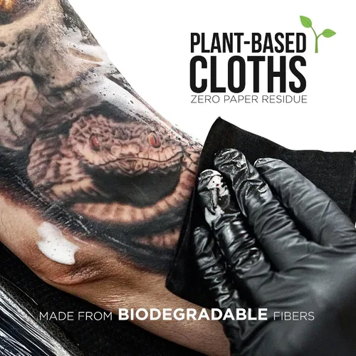 Miniatura 3 de Wipe Outz Toallas negras para tatuajes – Toallitas secas de alta calidad para tatuajes y cuidados posteriores de PMU – Toallitas suaves