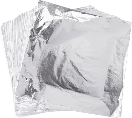 Miniatura 12 de YongBo Hojas de hojas doradas, 200 piezas de papel de aluminio dorado de 5.5 pulgadas para manualidades, pintura, dorado, slime, diseño de uñas