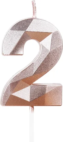 Miniatura 295 de Velas de cumpleaños número 15, velas número 15, velas de feliz cumpleaños de oro rosa para pastel, decoraciones de cobertura de pastel de diseño 3D