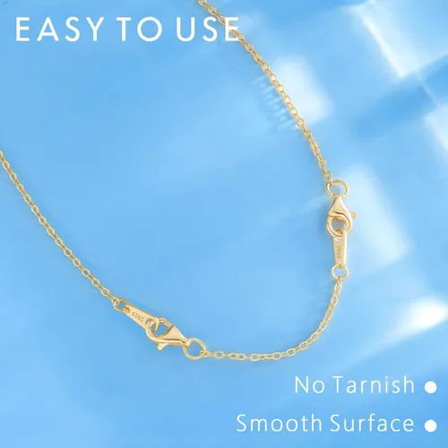 Miniatura 6 de Extensores de cadena dorada para collares, extensiones de pulsera de plata de ley, extensor de collar dorado para mujer, juego de 3 piezas, 1, 2, 3