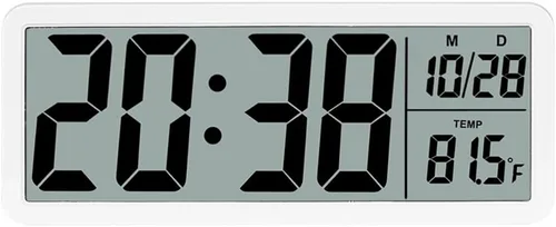 Miniatura 8 de Reloj de pared digital grande de 8.5 pulgadas, funciona con batería o enchufe, reloj digital LCD con pantalla grande con hora, fecha y temperatura