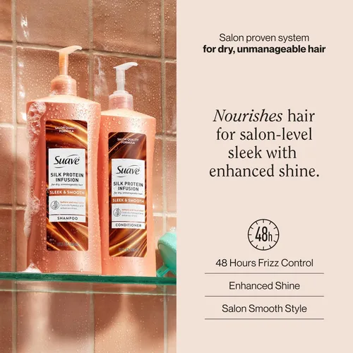 Miniatura 2 de Suave Silk Protein Infusion Acondicionador elegante y suave para cabello seco e inmanejable, antihumedad y control de encrespamiento 48 horas