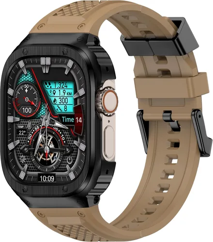 Miniatura 15 de Correa Deczone con caja de acero inoxidable compatible con Apple Watch Series SE 3 2 1/6 5 4 44mm, correa Series 3 2 1 42mm, correa iwatch de metal