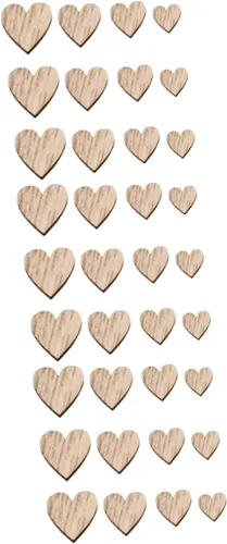 Miniatura 10 de EXCEART 400 piezas de adornos de estrella de madera, adornos colgantes de madera, corazones colgantes de madera, adornos de corazón de madera, Como